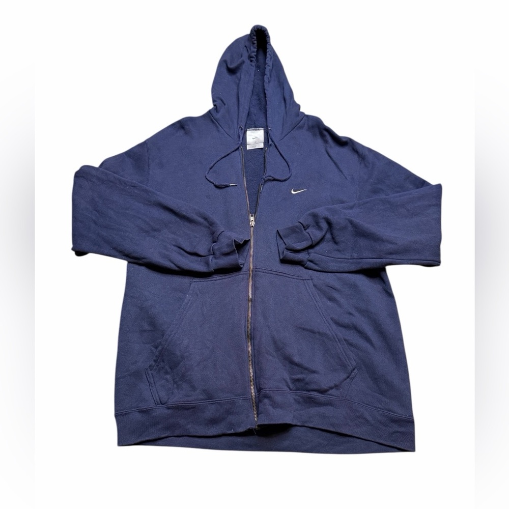 💙 VINTAGE NIKE Navy Full Zip Hoodie‎ Sweatshirt 💙 Size L